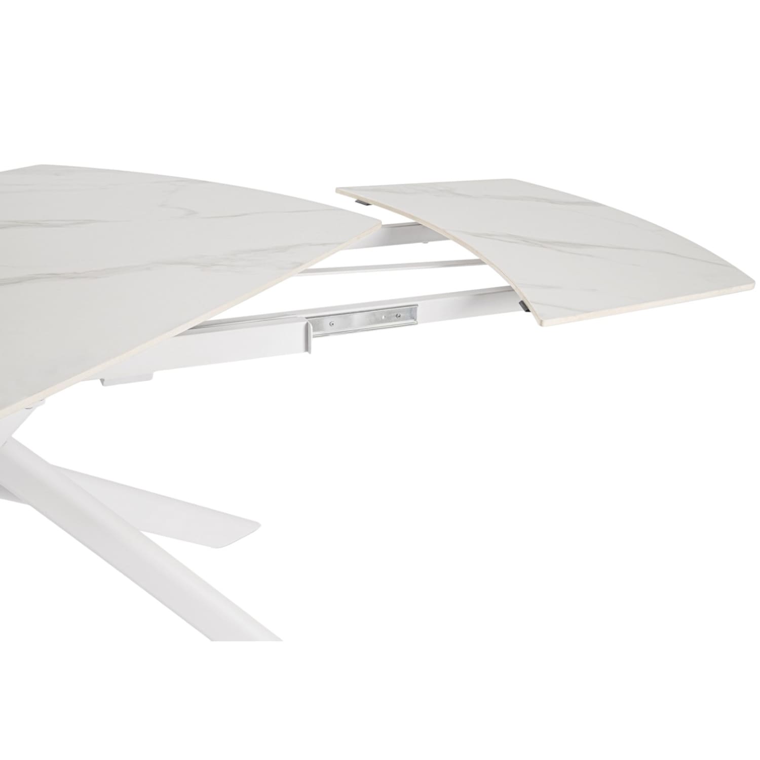 Table repas extensible blanc mat Joline2 Table repas extensible blanc mat Joakim2