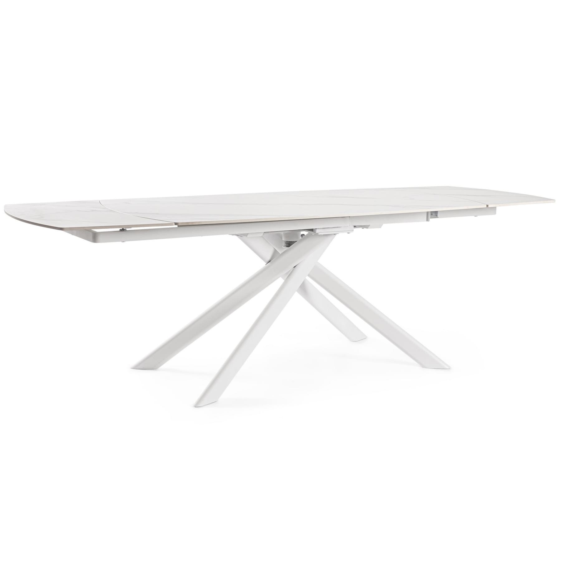 Table repas extensible blanc mat Joline3 Table repas extensible blanc mat Joakim3