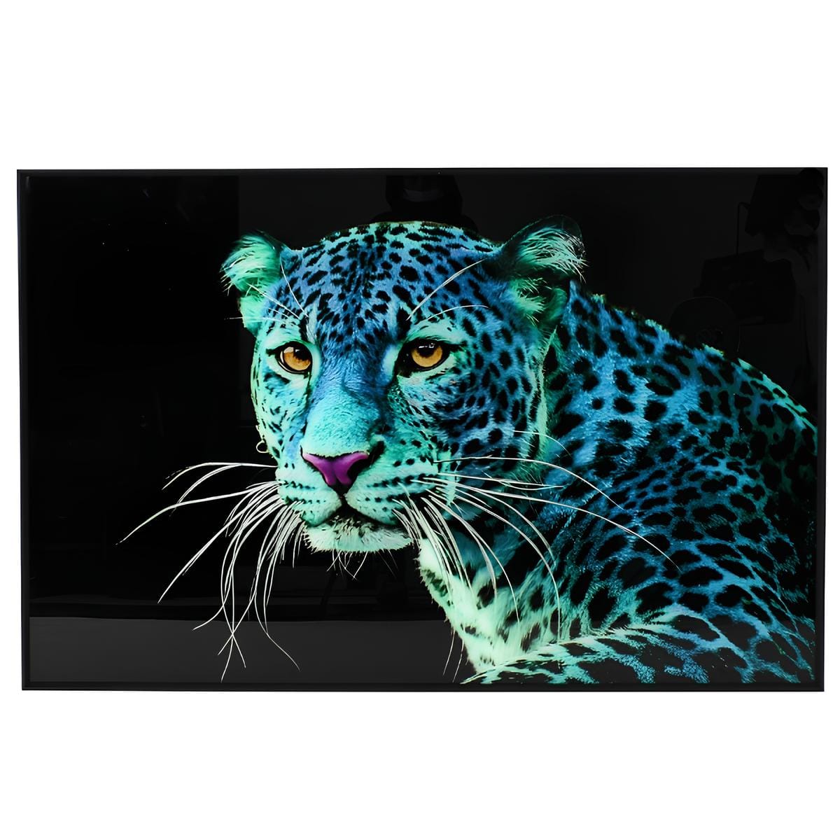 Tableau impression sur verre léopard bleu 2 (2) Tableau impression sur verre leopard bleu 2 2