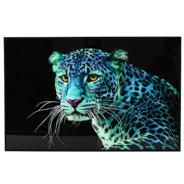Tableau impression sur verre léopard bleu 2 Tableau impression sur verre leopard bleu 2