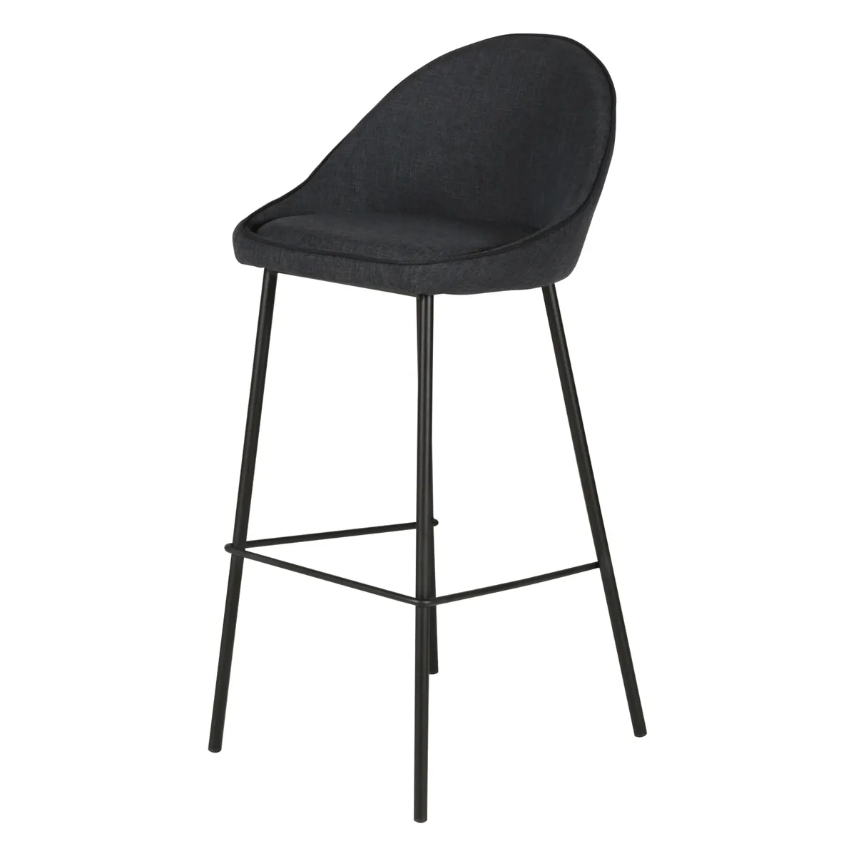 Tabouret de bar mondo tissu gris anthracite 2