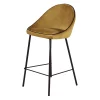 Tabouret de bar mondo velours ocre 2