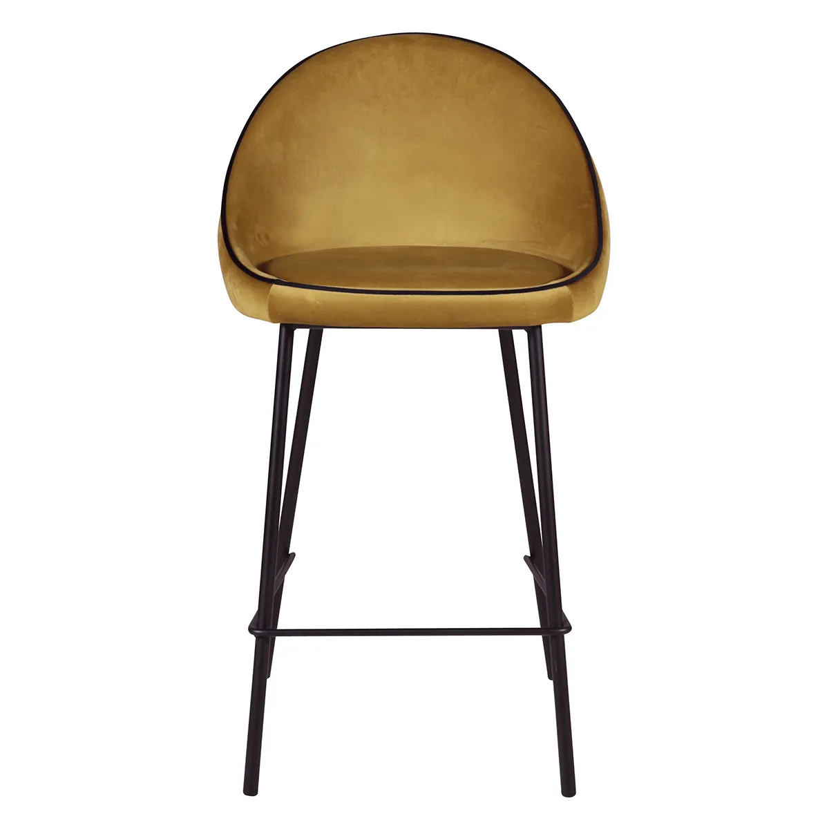 Tabouret de bar mondo velours ocre