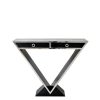 ixtac10 noir face console delta deux tiroirs laquee noire triangle
