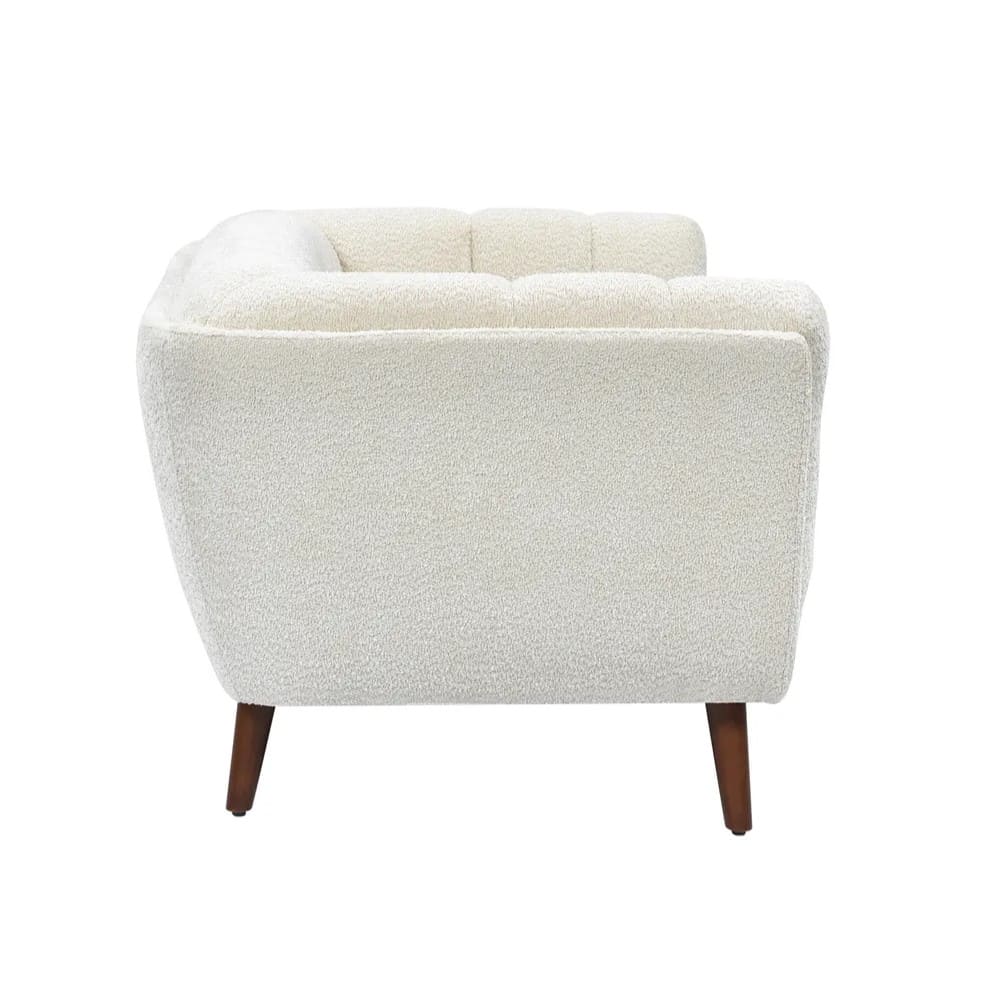 Canapé Beryl 2 Places Bouclé Blanc 6 Canape Beryl 2 Places Boucle Blanc 6