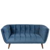 Canape Beryl velours bleu 2 places