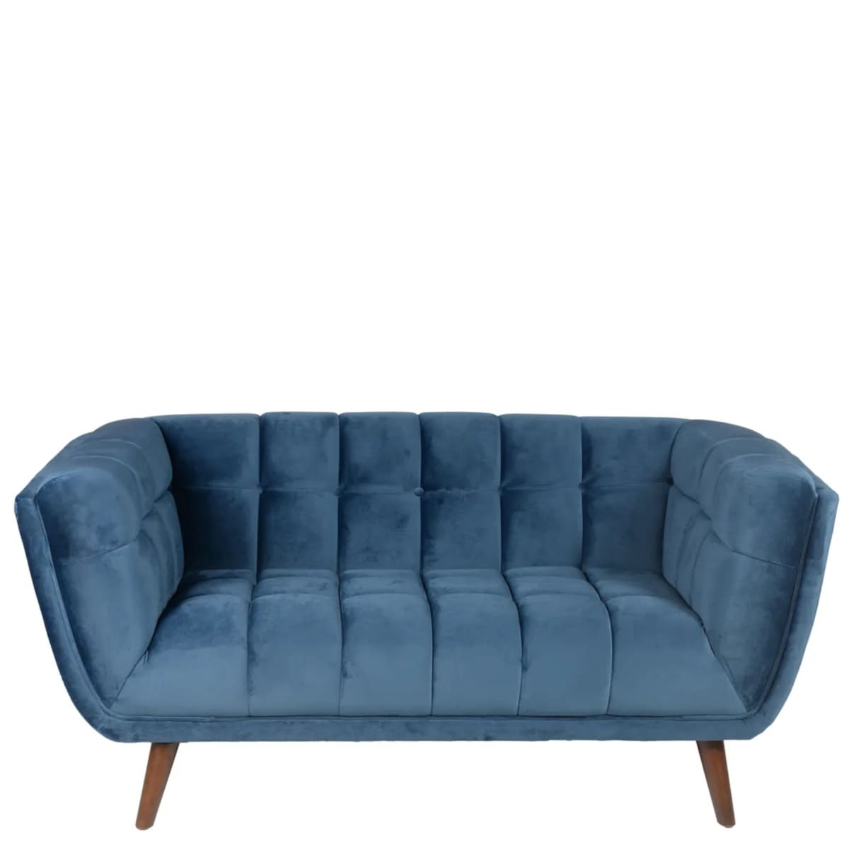 Canape Beryl velours bleu 2 places