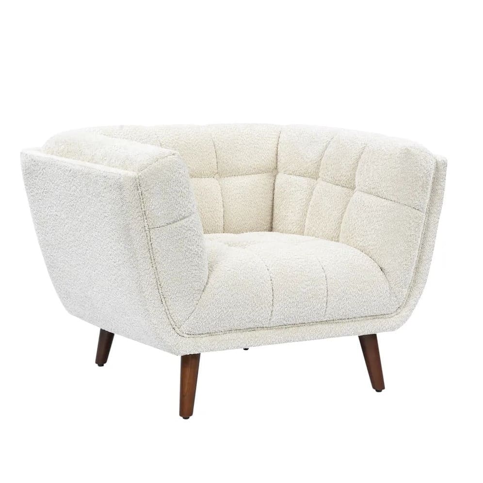 Fauteuil Beryl Tissu Bouclé Blanc 3 Fauteuil Beryl Tissu Boucle Blanc 3