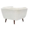 Fauteuil Beryl Tissu Bouclé Blanc 4 Fauteuil Beryl Tissu Boucle Blanc 4