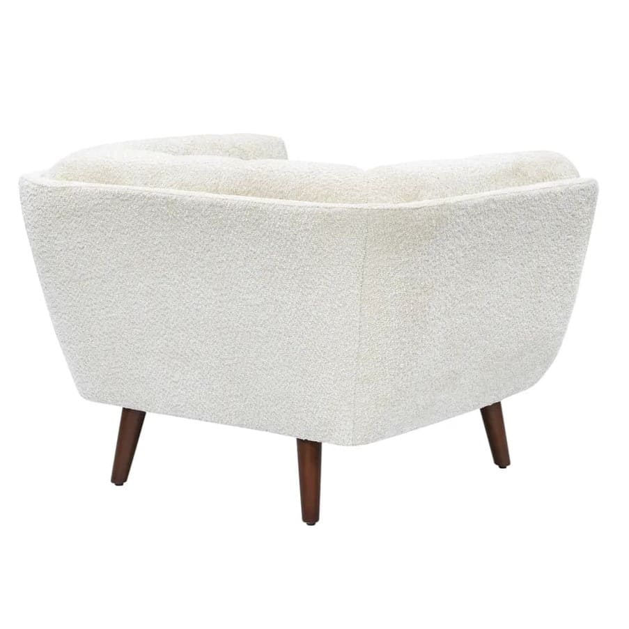 Fauteuil Beryl Tissu Bouclé Blanc 4 Fauteuil Beryl Tissu Boucle Blanc 4
