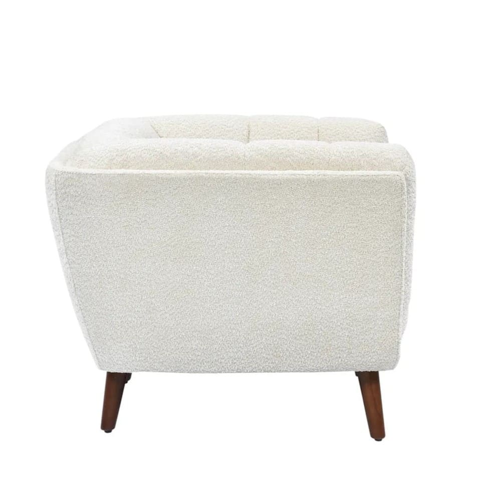 Fauteuil Beryl Tissu Bouclé Blanc 5 Fauteuil Beryl Tissu Boucle Blanc 5