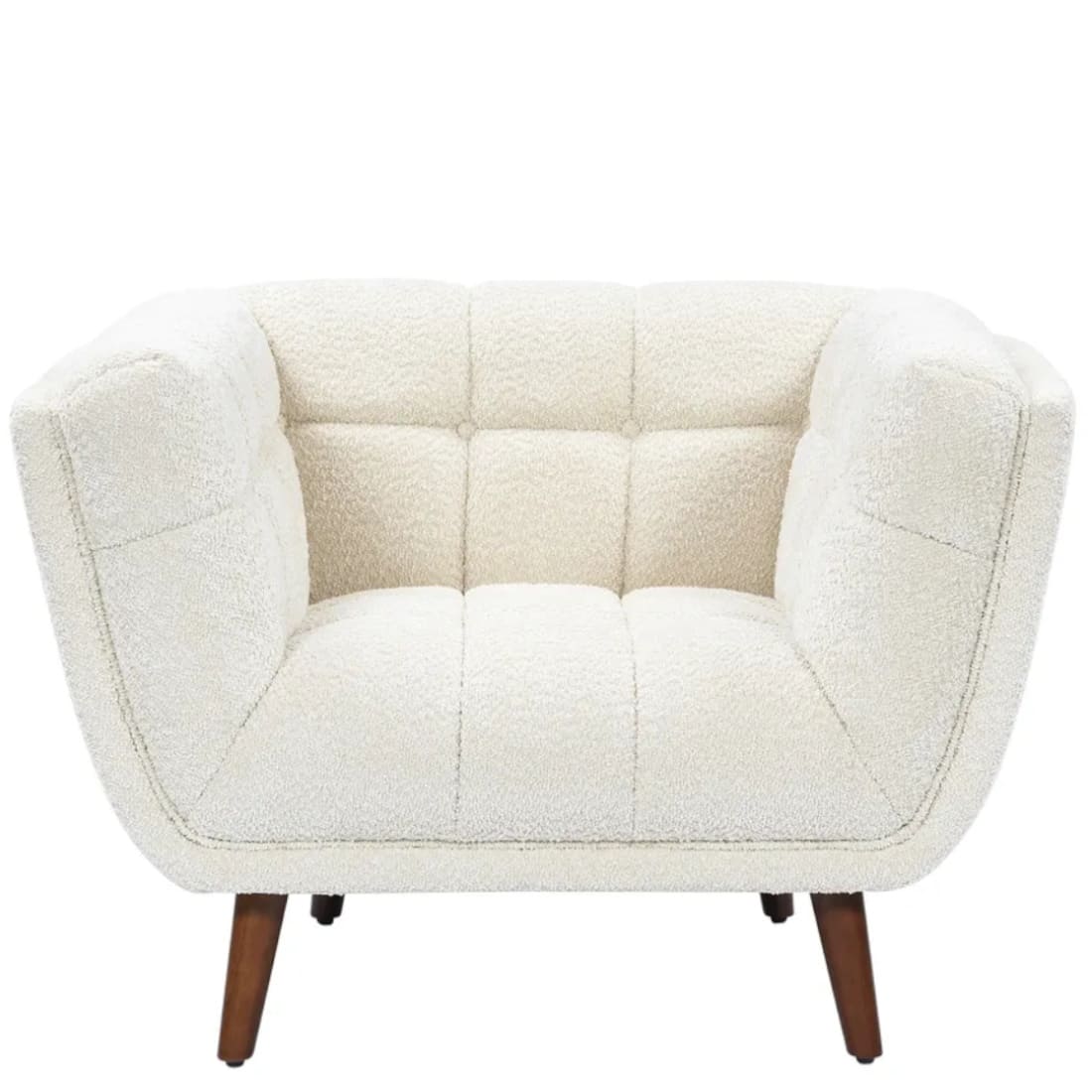 Fauteuil Beryl Tissu Bouclé Blanc Fauteuil Beryl Tissu Boucle Blanc