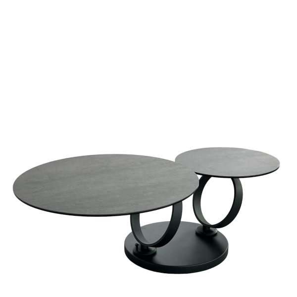Table Basse Extensible Céramique Pierre Anthracite