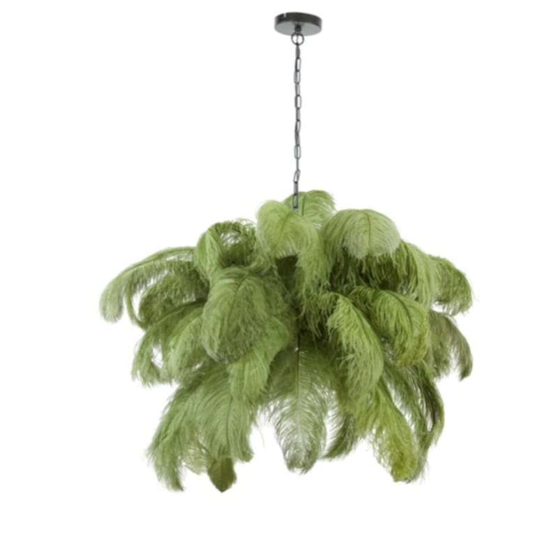 Lustre Suspension Plumes D’autruches vert 2945669 1