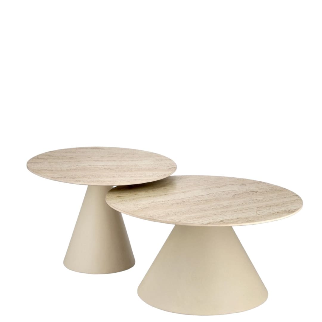 Set de 2 Tables Basses en Céramique Set de 2 Tables Basses en Céramique