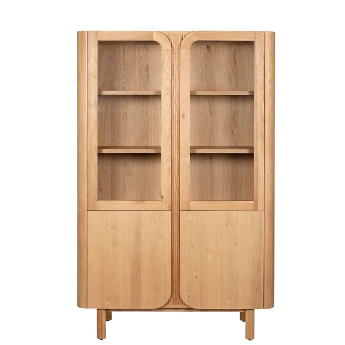 Buffet Vitrine Chene Clair Sirocco 4 Portes 1