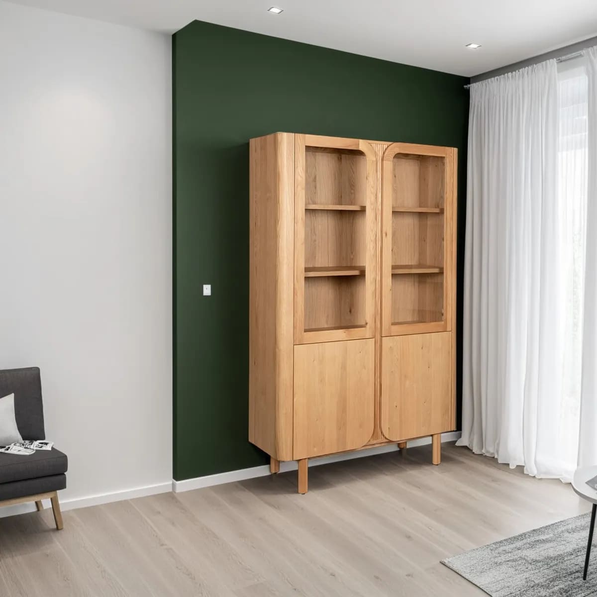 Buffet Vitrine Chene Clair Sirocco 4 Portes 4