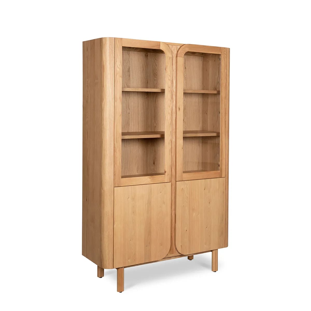 Buffet Vitrine Chene Clair Sirocco 4 Portes 5