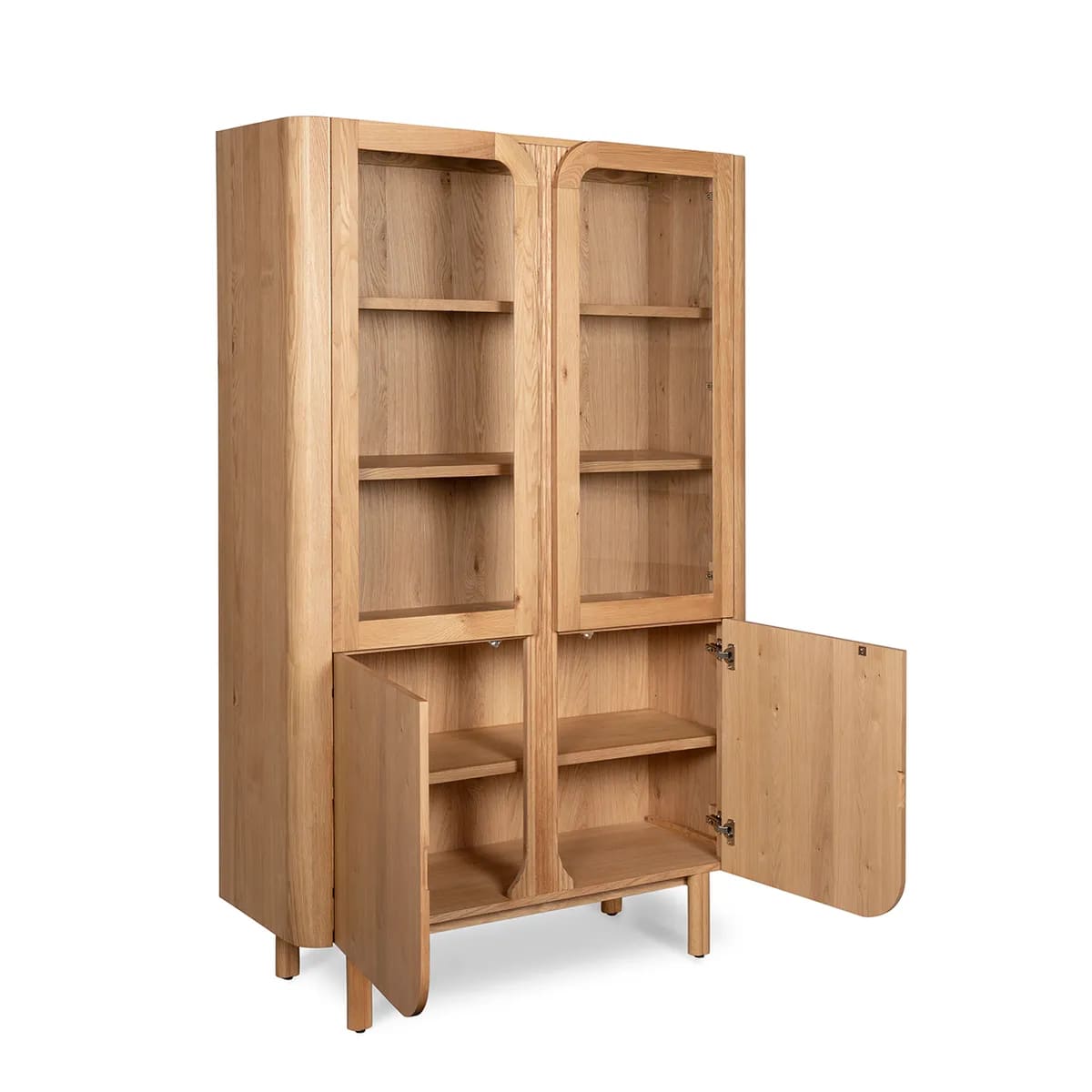 Buffet Vitrine Chene Clair Sirocco 4 Portes 8