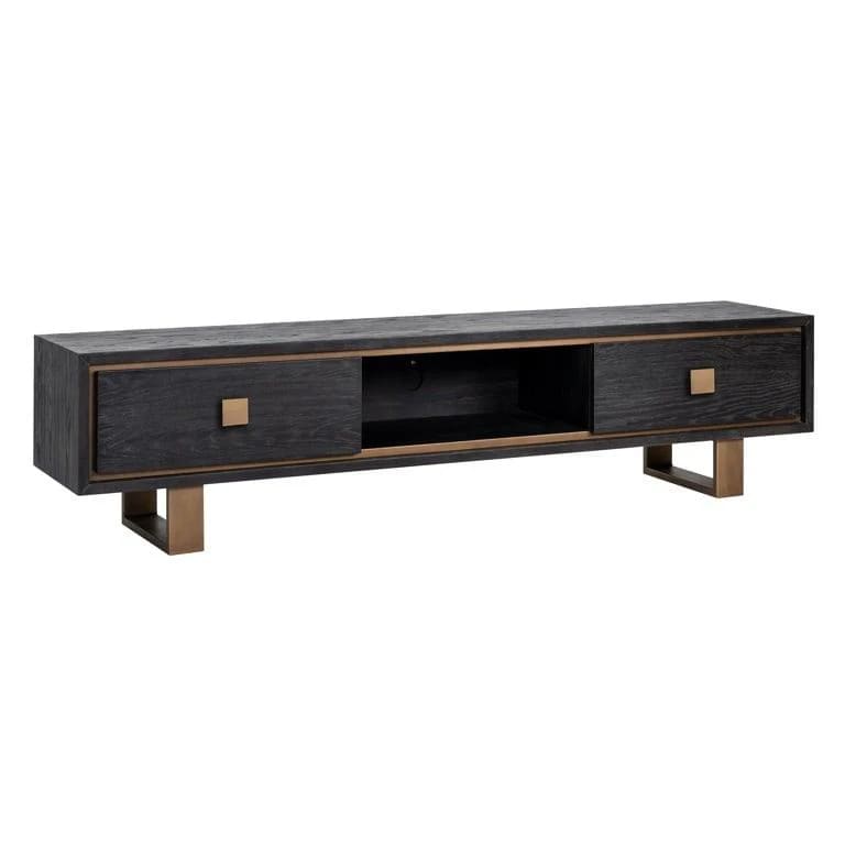 meuble tv Hunter- chene noir-brossé-majdeltier-190cm meuble tv Hunter chene noir brosse majdeltier 190cm