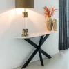 Console Trocadero Marbre Blanc -majdeltier-pied métal-design-3 Console Trocadero Marbre Blanc majdeltier pied metal design 3