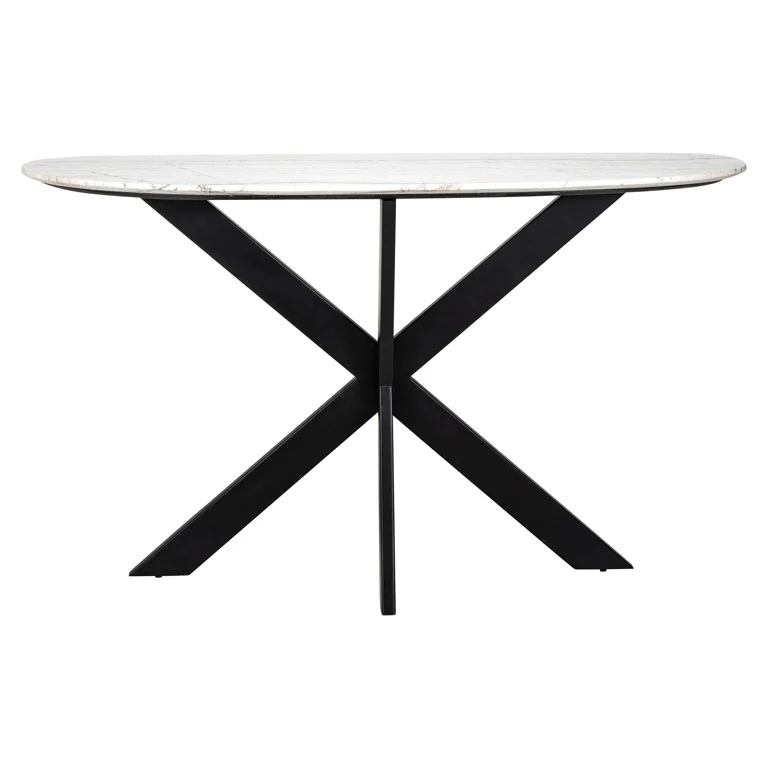 Console Trocadero Marbre Blanc -majdeltier-pied métal-design Console Trocadero Marbre Blanc majdeltier pied metal design