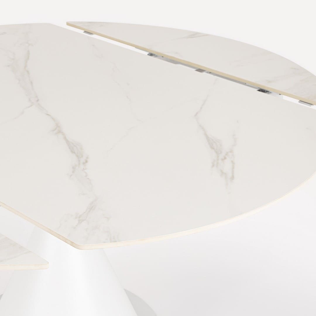 Table Ronde Céramique Extensible Enro blanche 6 Table Ronde Ceramique Extensible Enro blanche 6