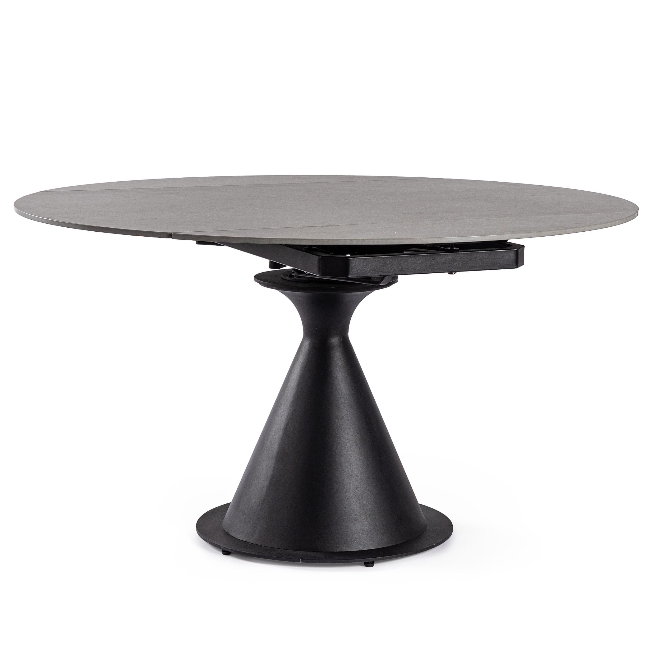 Table Ronde Ceramique Extensible Enro marbre gris majdeltier pied central conique
