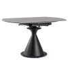 Table Ronde Ceramique Extensible Enro marbre gris majdeltier pied central conique2