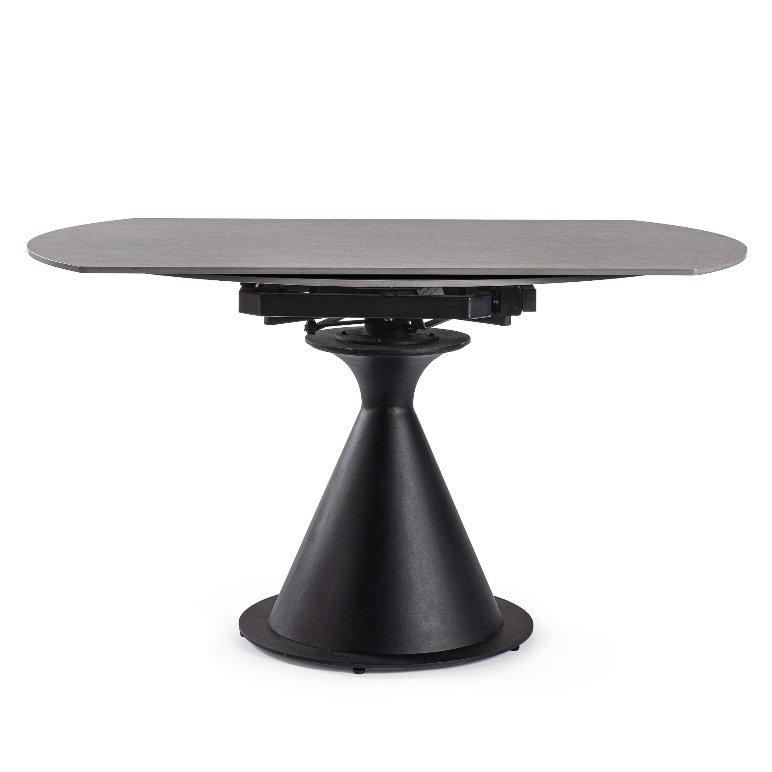 Table Ronde Ceramique Extensible Enro marbre gris majdeltier pied central conique4