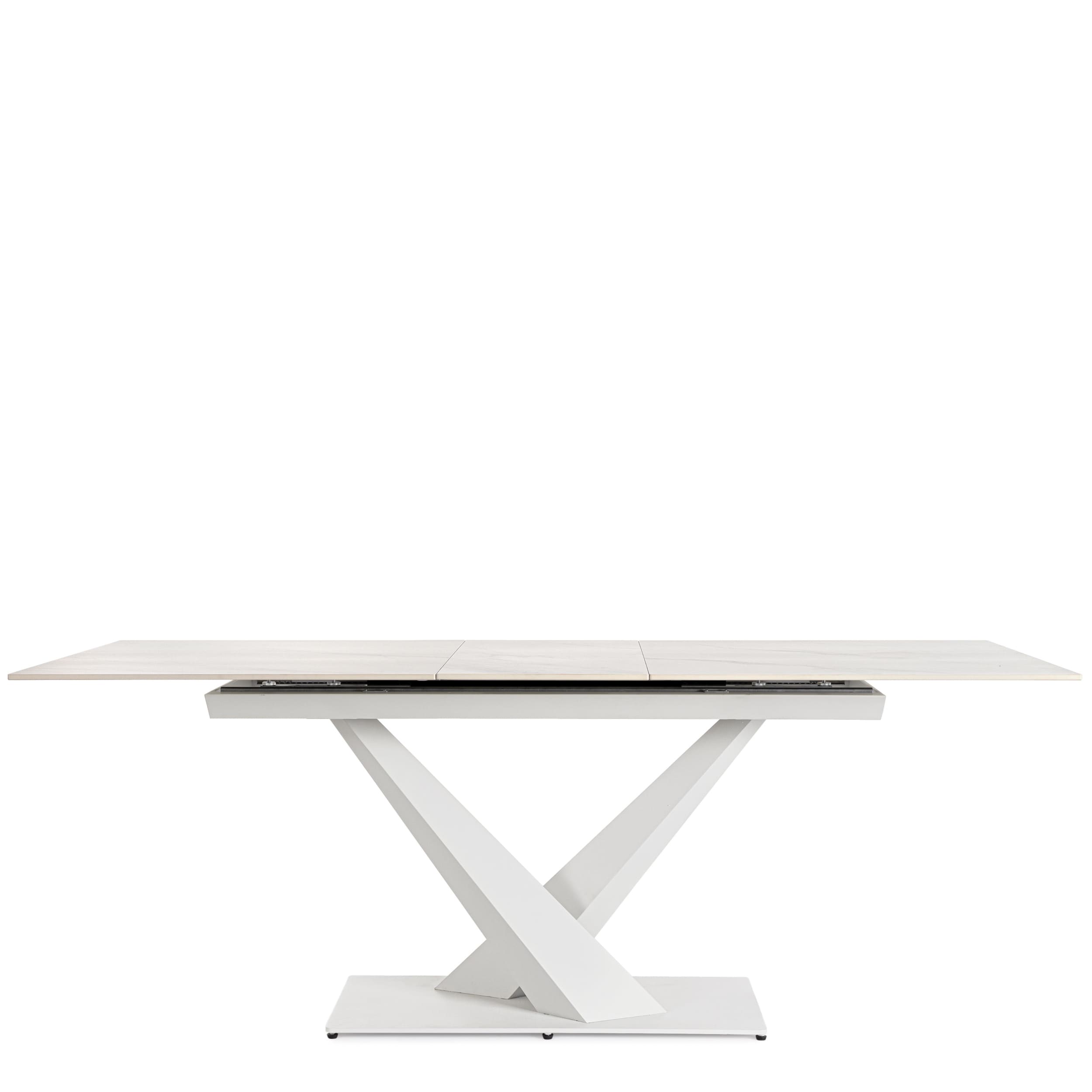 table céramique extensible blaxx-pied design-majdeltier-blanche-rectangulaire Table de Repas Céramique Extensible Blanche Blaxx - Une Table blanche moderne et design