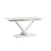 table céramique extensible-pied design-majdeltier-blanche-rectangulaire table ceramique extensible pied design majdeltier blanche rectangulaire