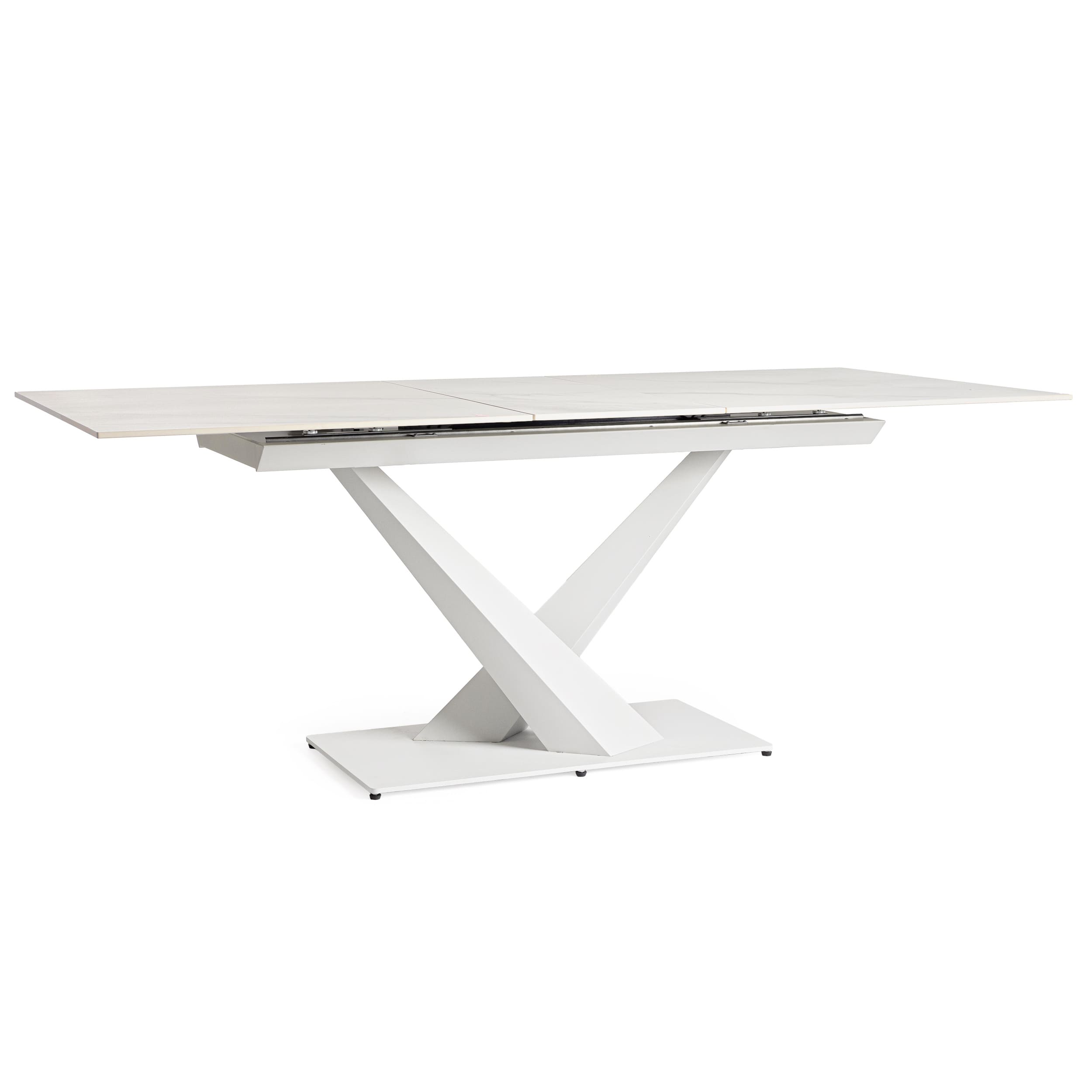 table céramique extensible-pied design-majdeltier-blanche-rectangulaire 2 table ceramique extensible pied design majdeltier blanche rectangulaire 2