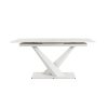 table céramique rectangulaire extensible-pied design-majdeltier-blanche table ceramique rectangulaire extensible pied design majdeltier blanche
