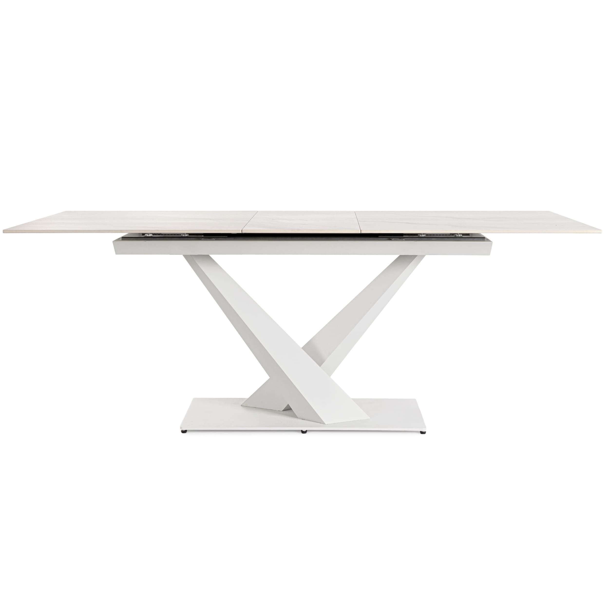 table céramique rectangulaire extensible-pied design-majdeltier-blanche 2 table ceramique rectangulaire extensible pied design majdeltier blanche 2
