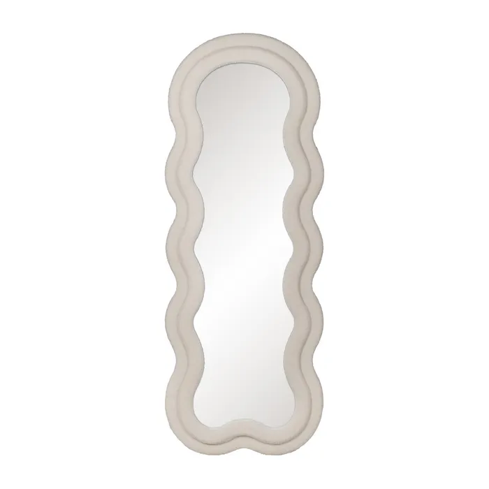 Miroir Dore Ondule Tissu boucle blanc 01 majdeltier