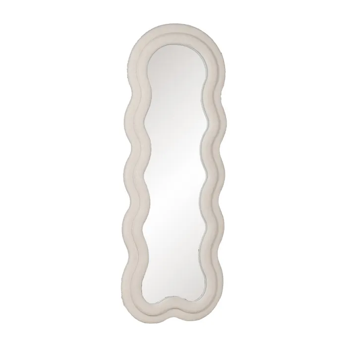 Miroir Dore Ondule Tissu boucle blanc 02