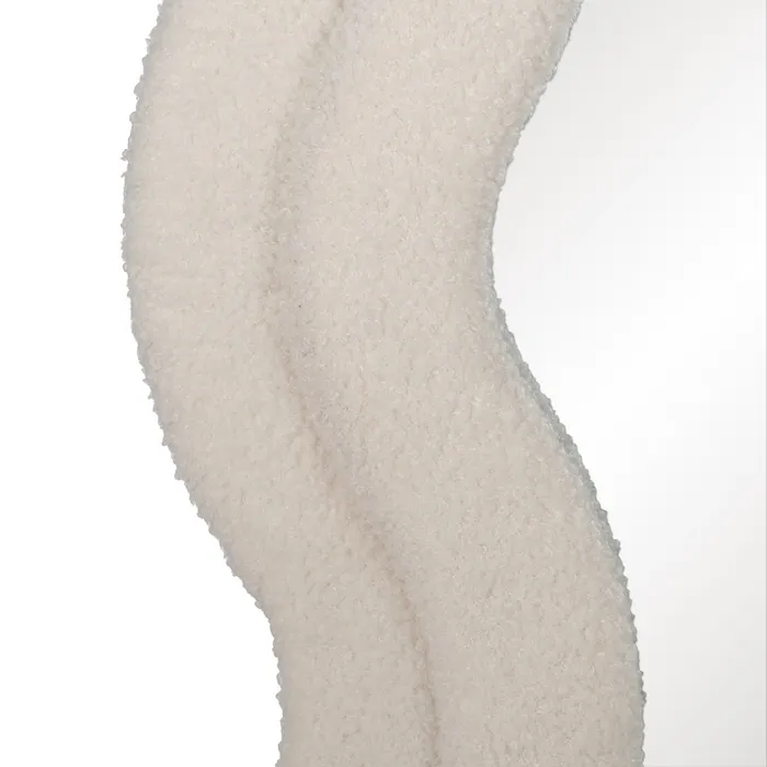 Miroir Dore Ondule Tissu boucle blanc 03