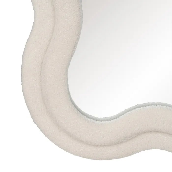 Miroir Dore Ondule Tissu boucle blanc 04