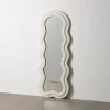 Miroir Dore Ondule Tissu boucle blanc 2