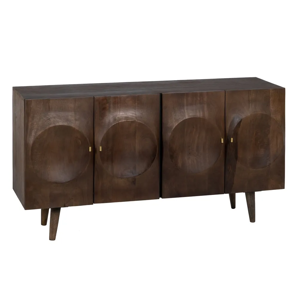 Buffet Circle-bois-massif-manguier-portes-sculptées-majdeltier-2 Buffet Circle bois massif manguier portes sculptees majdeltier 2