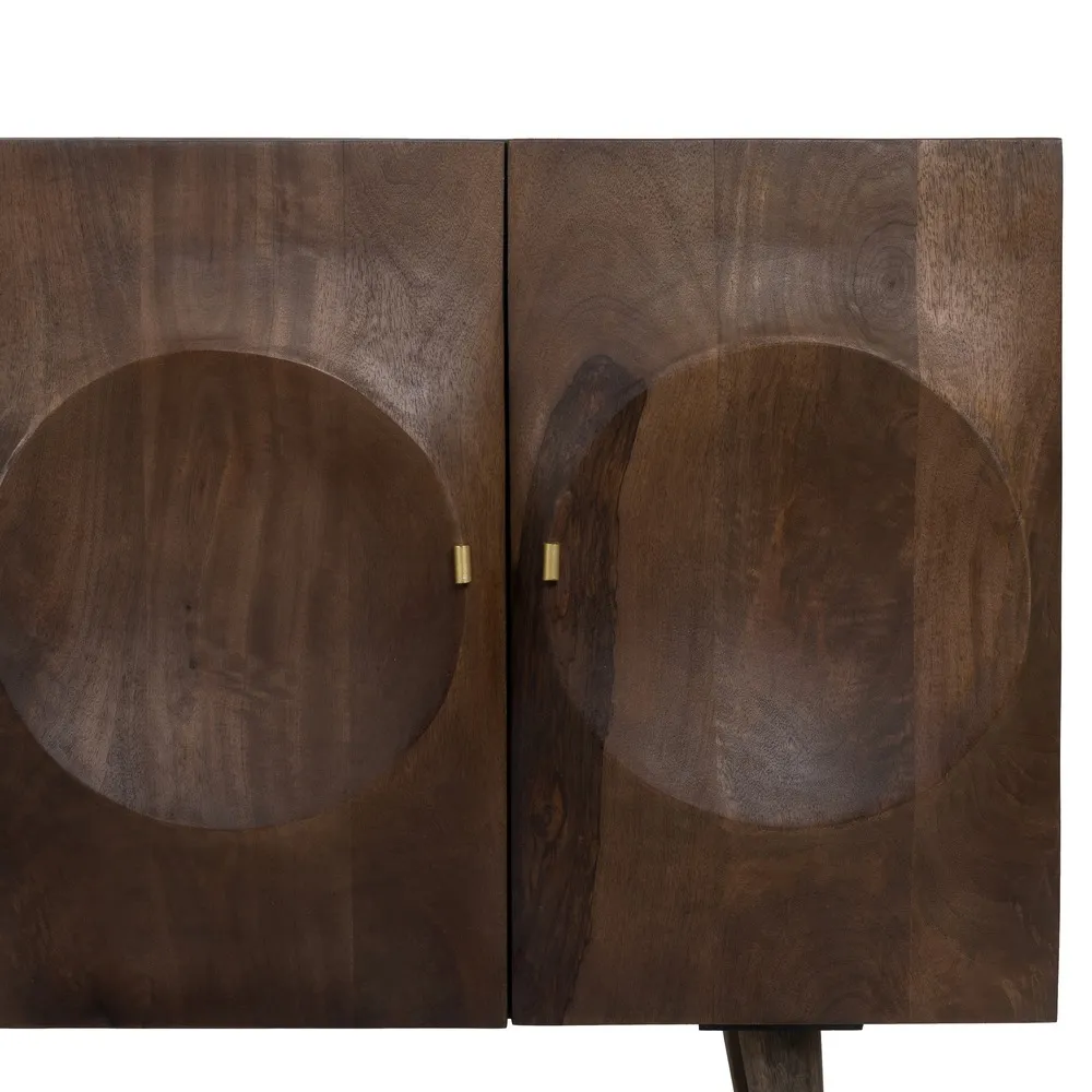 Buffet Circle-bois-massif-manguier-portes-sculptées-majdeltier-5 Buffet Circle bois massif manguier portes sculptees majdeltier 5
