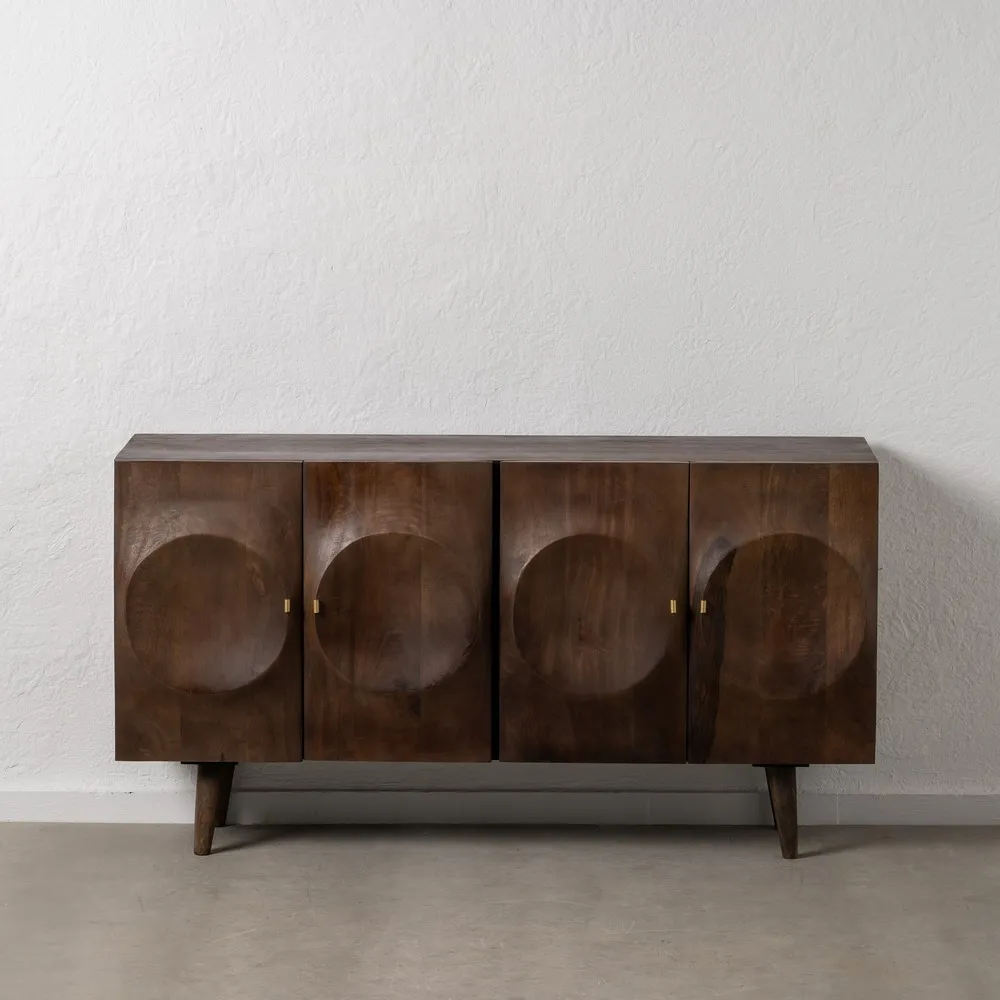 Buffet Circle-bois-massif-manguier-portes-sculptées-majdeltier Buffet Circle bois massif manguier portes sculptees majdeltier