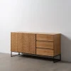 Buffet-Marigni-design-brutaliste-damier-tiroirs-160cm-majdeltier-frene-2 Buffet Marigni design brutaliste damier tiroirs 160cm majdeltier frene 2