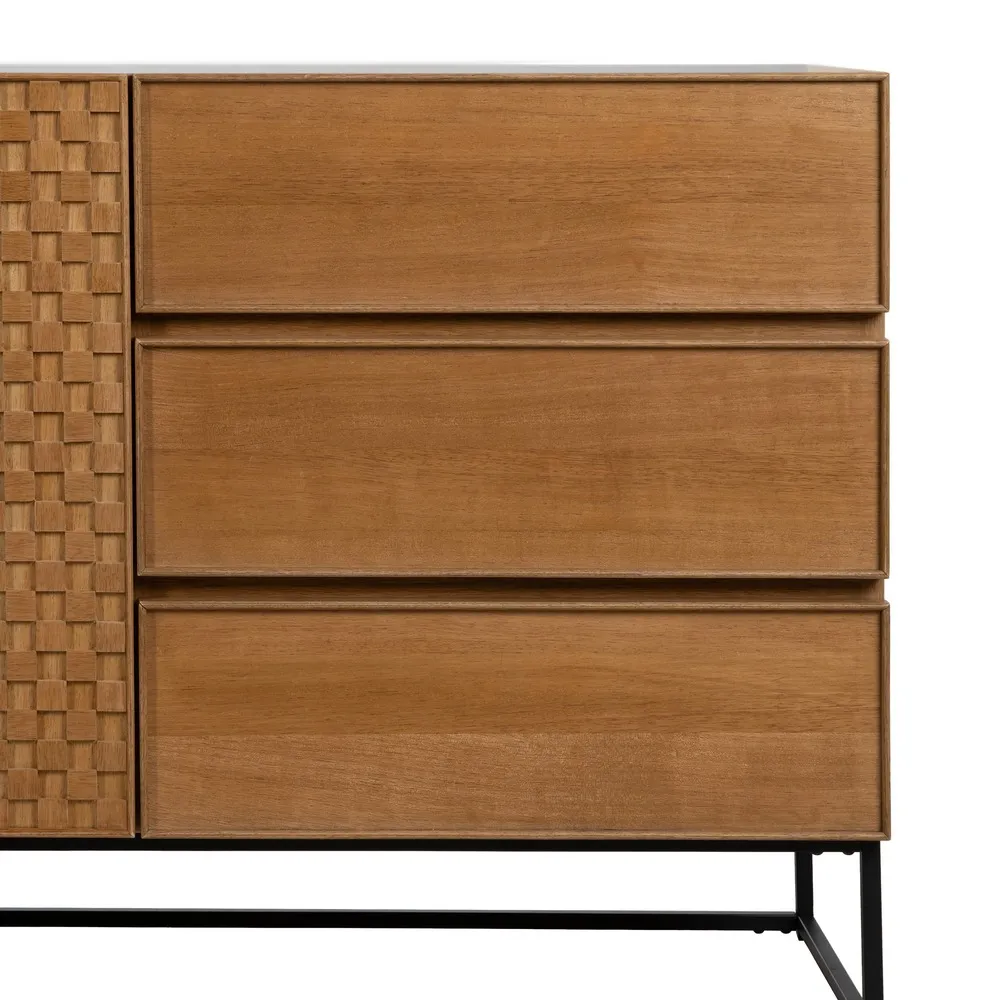 Buffet-Marigni-design-brutaliste-damier-tiroirs-160cm-majdeltier-frene-4 Buffet Marigni design brutaliste damier tiroirs 160cm majdeltier frene 4