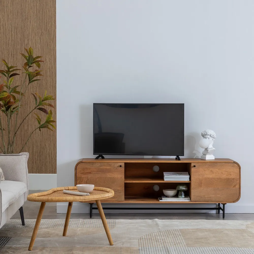 Meuble TV Marceau 160 cm meuble arrondi design manguier massif majdeltier 9
