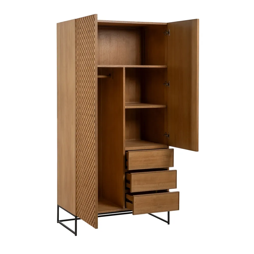 buffet armoire marigni frene facade damier design brutaliste majdeltier 3