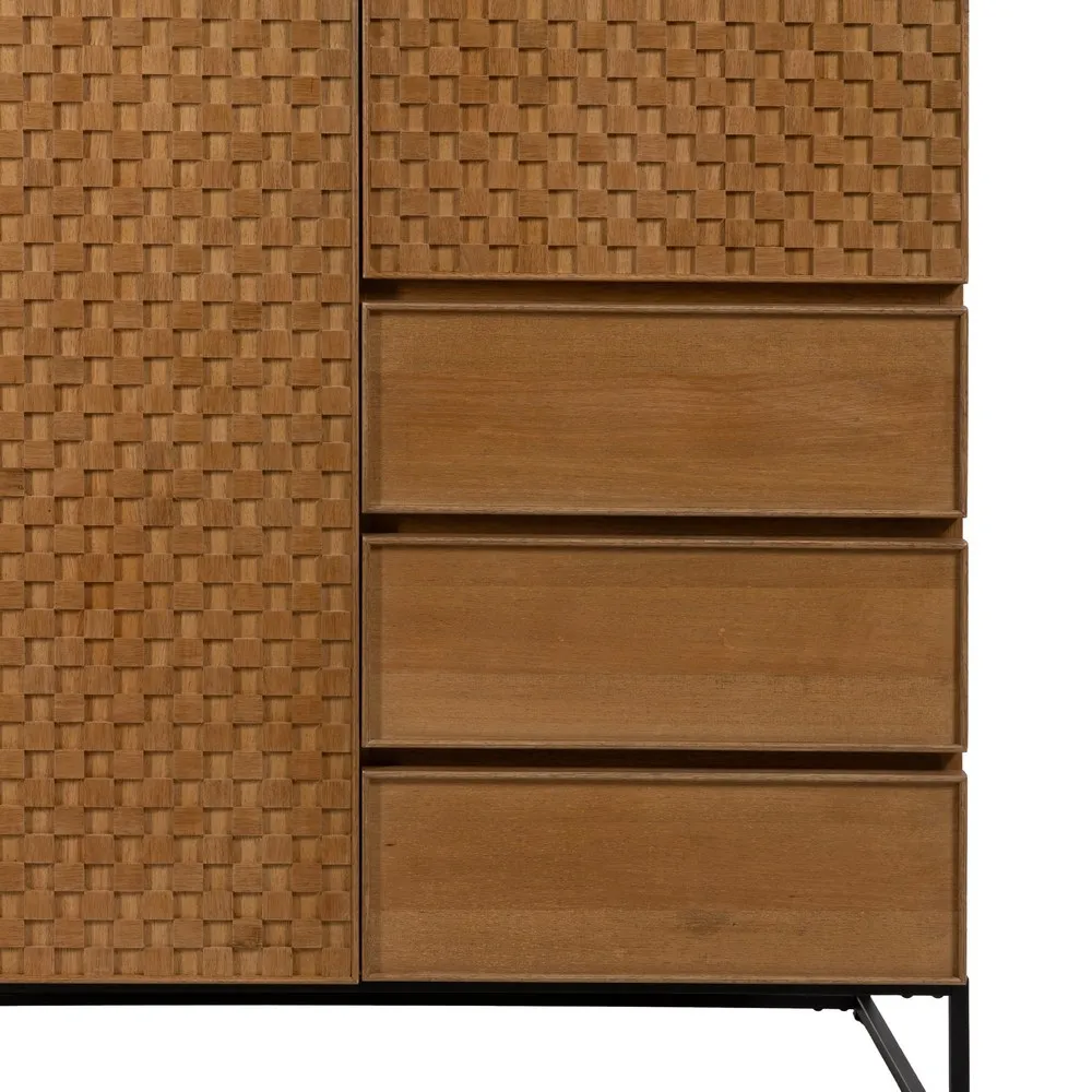 buffet armoire marigni frene facade damier design brutaliste majdeltier 4