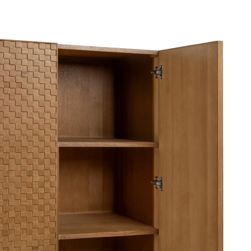buffet armoire marigni frene facade damier design brutaliste majdeltier 6