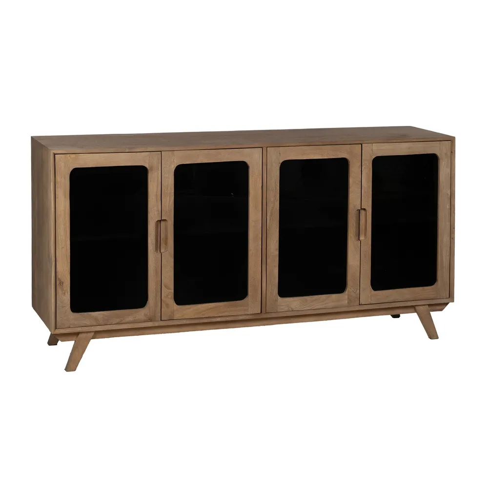Buffet Bardy-manguier-massif-bois-naturel-retro-verre-teinté-noir-moderne-majdeltier Buffet Bardy manguier massif bois naturel retro verre teinte noir moderne majdeltier